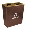 Ex-Cell Kaiser Ex-Cell RC-MTR-2 HCPR Metro Collection Recycling Receptacle  Double Stream  Steel  36 gal  Brown RC-MTR-2 HCPR